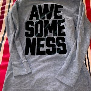 Gray and black awesomeness shirt.